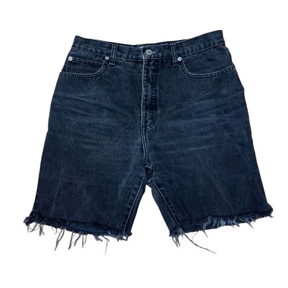 Vintage 90’s Guess Black Stonewash Jean Shorts Jorts Women’s 31 - Picture 1 of 5